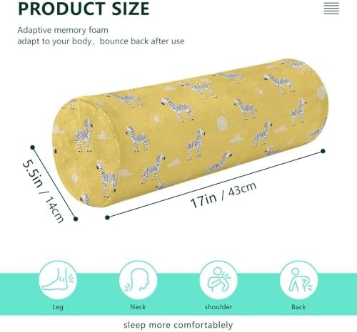 Style Zebras Sun Pastel Yellow bamboos Neck Roll Pillow Cover Round Pillow Insert almohada Redonda para Cuello - Image 3