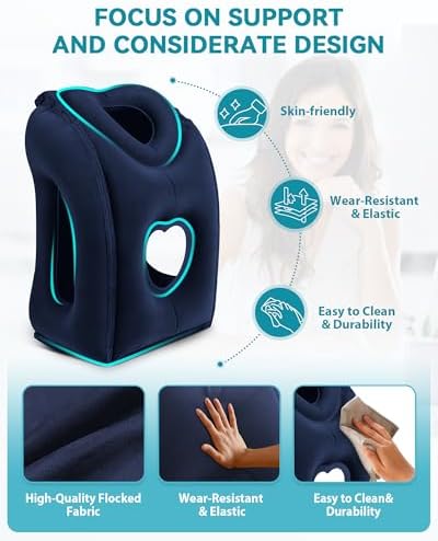 Travel Pillow,Inflatable Airplane Pillow for Sleeping to Avoid Neck and Shoulder Pain,Supports Head and Chin Used for Airplane,Car,Bus and Office - Image 3