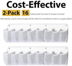 2 Pieces Shoe Storage Pocket Organizer Bedside Holder Bag Rack Hanging Non Woven Saving Easy Install Suitable for RV Bedroom, White - Image 5
