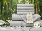 Bamboo Viscose Short King 6-PC Sheet 1000-TC 10" Deep Pocket - Silver Gray by Unknown