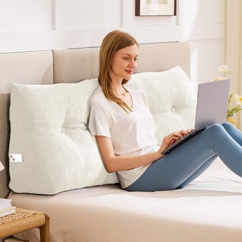 IASEAHK Headboard Pillow King, Wedge Pillow Headboard, Beige by IASEAHK