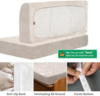molasofa Leather Like RV Dinette Cushion Covers, RV Booth Seat Cover Stretchable Camper Cushion Couch Covers Washable Slipcovers for Camper Car Bench (2 Bench Cover & 2 Backrest Cover, Beige-New-02) - Image 3