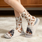 Jeiento Womens Fuzzy Slipper and Socks Winter Warm Gifts for Mom,Wam Cozy Indoor Socks Comfort Home Shoes - Image 2