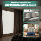 Tegeme 2 Pack Portable Blackout Travel Curtains 51"W x 78"L Beige Adjustable Blackout Window Covers with Suction Cups No Drill Black out Window Shade Light Blocker for RV Bedroom Nursery Dorm Use - Image 5