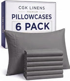 Standard Pillow Cases - 6 Pack Pillowcase Covers - 20" x 26" (Dark Grey) by CGKUnlimited