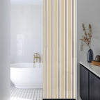 Window Privacy Film Frosted, Beige Striped Reusable Static Cling Window Tints, Modern Farmhouse Vertical Stripes Heat Control Windows Films for Offices, Balcony, 29.5 x 118 Inches - Image 3