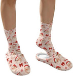 Jeiento Winter Fuzzy Slipper and Crew Socks Warm Winter Shoes Lightweight Soft Cushion House Slipper Bedroom Shoes - Image 4