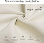 LUNDA Luxury Car Neck Pillow Car Travel Neck Rest Pillows Seat Cushion Support Napa Leather for Mercedes Benz S-Class headrest （Beige） - Image 3