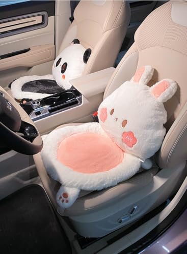 Cartoon Car Seat Cushion Lumbar Support Pillow&Neck Pillow Office Chair SUV (Rabbit Sets) - Image 3