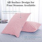 CHOSHOME Cooling Pillow Cases Zipper Pillow Covers Q-Max > 0.45 Zippered Pillowcases for Hot Sleepers, Soft, Breathable, Skin-Friendly, 4 Pack (Queen, 20"x30", Pink) - Image 4
