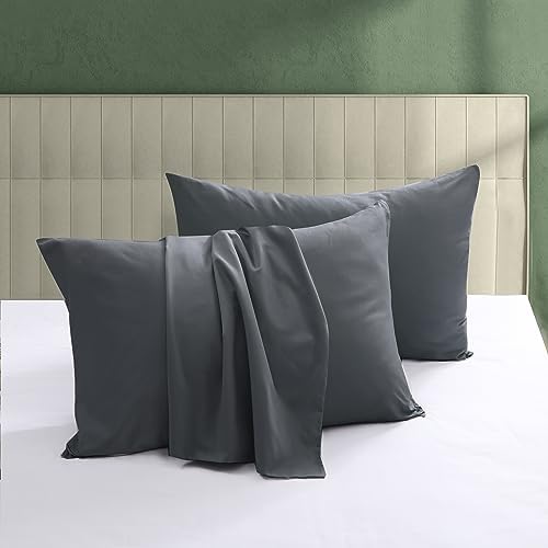 100% Egyptian Cotton Pillow Protectors Set of 4 King Size by ShunjieHome