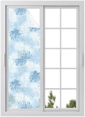 Window Privacy Film Frosted, Sky Blue Palm Trees Tropical Reusable Static Cling Window Tints, Summer Beach Botanical Heat Control Windows Films for Offices, Balcony, 29.5 x 118 Inches by Unknown