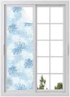 Window Privacy Film Frosted, Sky Blue Palm Trees Tropical Reusable Static Cling Window Tints, Summer Beach Botanical Heat Control Windows Films for Offices, Balcony, 29.5 x 118 Inches by Unknown