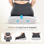 FLORICH Car Seat Cushion & Lumbar Support Pillow & Car Neck Pillow, Ergonomic Memory Foam Driving Seat Cushion for Back & Sciatica Pain Relief, Non-Slip Washable Cushion for Car, Driver, Office-Gray - Image 7