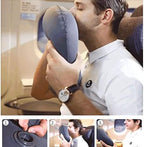 Travel Pillow Push-Button Inflatable U Shaped Neck for Support Airplanes with Packsack and Luggage Clip - Image 4