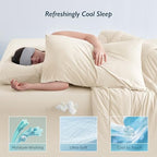 Breescape Cooling Pillow Cases King Size Set of 2, BlendTek™ Cooling Technology for Hot Sleepers & Night Sweats, Silky Soft Cool Pillowcases for Hair & Skin Care, 20" x 36", Ivory - Image 3