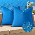 decorUhome Outdoor Waterproof Faux Linen Throw Pillow Covers 20x20 Set of 2 by decorUhome