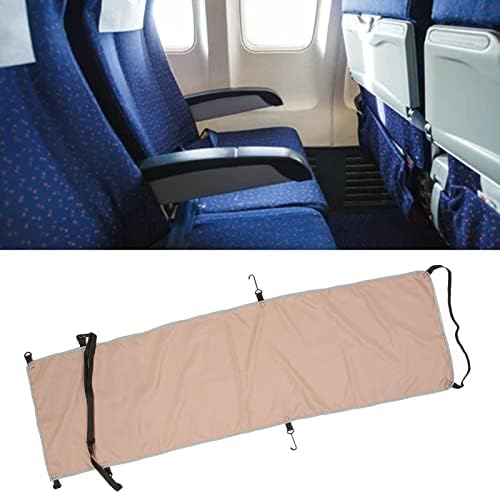 Airplane Footrest and Hammock Cover, Ergonomic Adjustable Foot Rest for Travel with Polyester Material Foldable 55.5 x 16.1 Inches (Khaki) - Image 4