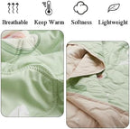 Summer Lightweight Washed Cotton Quilt - Soft Reversible Cooling Comforter, Breathable & Washable Bedspread for Night Sweats, Travel, Couch & Bed (Grey, 200x230cm) - Image 2