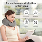 Neck Pillow Airplane,Plane Pillow for Long Flight,Travel Pillow Gray - Image 3