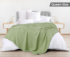 Utopia Bedding 100% Cotton Waffle Blanket Queen Size Sage Green, 90x90 Inch - Image 2