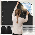 Tegeme 2 Pack Portable Blackout Travel Curtains 51"W x 78"L Black Adjustable Blackout Window Covers with Suction Cups No Drill Black out Window Shade Light Blocker for RV Bedroom Nursery Dorm Use by Tegeme
