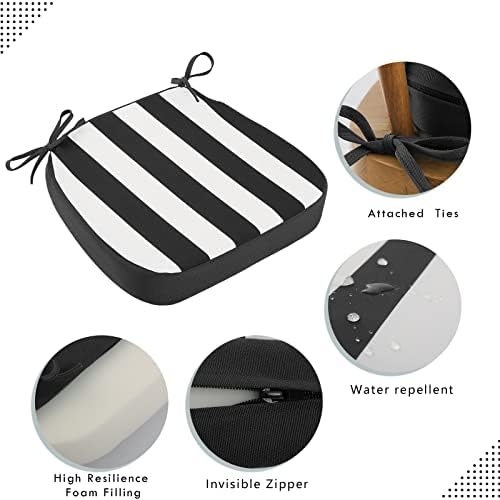 idee-home Outdoor Chair Cushions Set of 2, 17" x 17" D-Shaped - Image 2