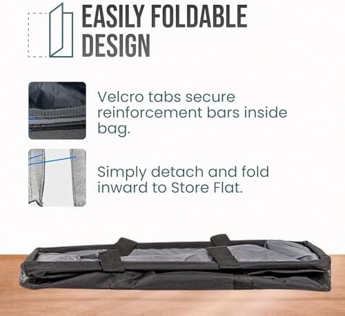 Extra Large Utility Tote Bag - Oversized Collapsible Beach Bag - Black - Image 6