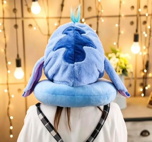 Finex Stitch Monster U-Shape Travel Home Car Neck Pillow for Kids Head Rest Driving Seat Cushion Cute Soft Comfy Cartoon Auto Accessories - Image 4