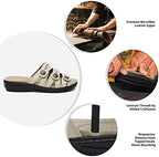 Women's Comfort Leather Slides Lightweight Flat Sandals Cute Slip On Casual Walking Slippers - Image 3