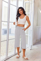 Ekouaer 3 Pack Women Capri Pajama Pants Lounge Pants Pj Bottom with Pockets - Image 2