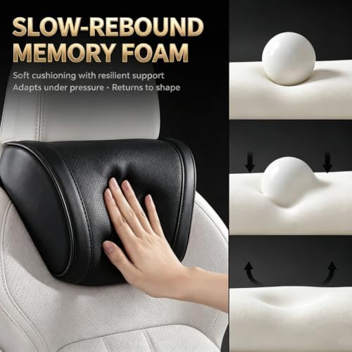 Universal Memory Foam Car Headrest Neck Pillow，Headrest*1+Backrest*1：A - Image 3