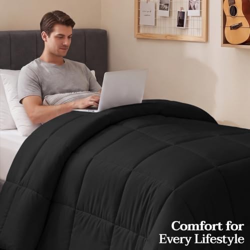 Utopia Bedding Twin Comforter, Duvet Insert, Black, 64 x 88 Inches - Image 3