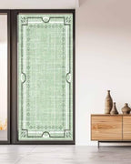 Window Privacy Film Frosted, Sage Green Botanical Non-Adhesive Static Cling Window Tint, Vintage Florals Geometric Minimalist Insulated Windows Frosted Films for Living Room, 35.4 x 78.7 Inches - Image 5