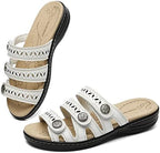 Women's Comfort Leather Slides Lightweight Flat Sandals Cute Slip On Casual Walking Slippers - Image 6