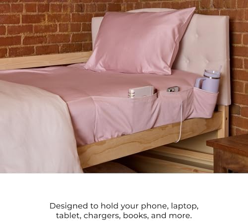 NEST and NOOKS Twin XL Cotton Fitted Sheet with Side Pockets + Pillowcase - Image 5