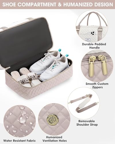 Weekender Bags for Women Travel Bag- Duffle Bag for Women with Shoe Compartment Carry On Overnight Bag with Toiletry Bag & Wet Pocket - Image 3