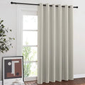 NICETOWN Room Divider Curtain for Bedroom, Grommet Patio Door Curtain Sound Dampening Thermal Insulated Wide Window Drape for Sliding Door (Natural, W80 x L84, 1 Panel) by NICETOWN