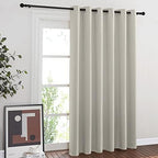 NICETOWN Room Divider Curtain for Bedroom, Grommet Patio Door Curtain Sound Dampening Thermal Insulated Wide Window Drape for Sliding Door (Natural, W80 x L84, 1 Panel) by NICETOWN