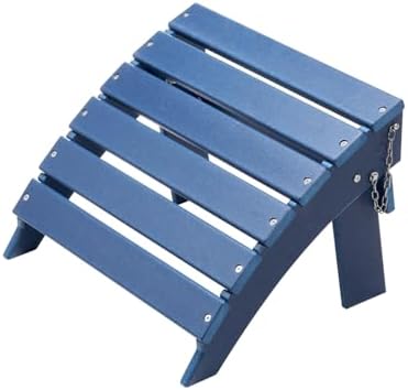 VEVOR Adirondack Ottoman, 15.7L x 18.9W x 13H Inch HDPE Plastic Folding Adirondack Ottoman, Weather-Resistant Foot Rest for Adirondack Chair, Widely Used for Outside Porch Pool Lawn Backyard, Blue by VEVOR