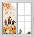 Window Privacy Film Frosted, Thanksgiving Static Cling Door Window Covering, Gnomes Pumpkin Sunflower Maple Leaves Linen UV Blocking Windows Film for Office, Hotel, Bedroom, 29.5 x 78.7 Inches by Unknown