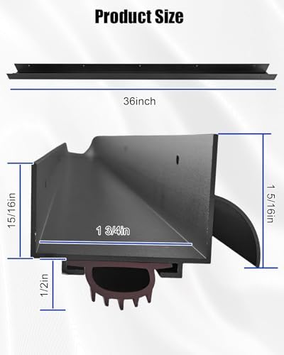 1 Pcs 1-3/4" x 36" U Shaped Aluminum Door Sweep for Exterior Doors, Brown - Image 2