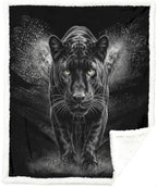 Black Panther Sherpa Blanket Dark Animal Print Throw Blanket for Men Bedroom Gamer Room Decor Soft Fuzzy Warm Cozy 50x60 Inches Luxury Wildlife Design Gift for Birthday Housewarming Anniversary by Sleepwish