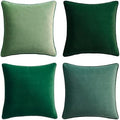 MONDAY MOOSE Decorative Throw Pillow Covers Cushion Cases, Set of 4 Soft Velvet Modern Double-Sided Designs, Mix and Match for Home Decor, Pillow Inserts Not Included (20x20 inch, Sage/Dark Green) by MondayMoose