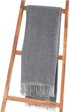 Alashan Cashmere Blend Double Faced Throw-Super Soft and Luxe Fabric- Perfect for Cozy Nights! 95% Merino Wool/5% Cashmere, 50" x 70", Great Gift Item. - Charcoal & Ash - Image 2
