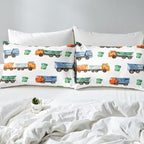 Erosebridal Toddler Bedding Set Garbage Trucks Bed Sheets Vintage Watercolor Garbage and Trash Truck Fitted Sheet Queen for Boys Girls Refuse Classification Trash Vehicles Sheets, No Top Sheet - Image 4