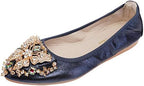 VYKF Womens Ballet Flats Foldable Rhinestone Pointed Toe Wedding Shoes Comfortable Slip on Flat Shoe - Image 4