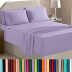 Elegant Comfort Luxury Soft 6-Piece 1500 Premium Hotel Quality Bed Sheet Set with Extra Deep Pockets 18-24 Inch, Wrinkle Free, Storage Pockets, Extra Deep Pocket 6PC Sheets, Full, Lavender by ELEGANTCOMFORT