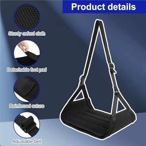 Foot Hammock for Plane Travel 2Pcs Airplane Foot Hammock Portable Oxford Cloth Footrest with Adjustable Strap Comfortable Plane Leg Car Travel Essential - Image 4