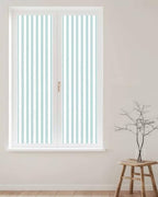 Window Privacy Film Frosted, Teal Green Lines Reusable Static Cling Window Tints, Modern Vertical Striped Vintage Minimalist Heat Control Windows Films for Offices, Balcony, 29.5 x 118 Inches - Image 2